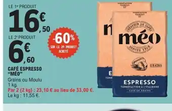 E.Leclerc Express MÉO Café espresso offre
