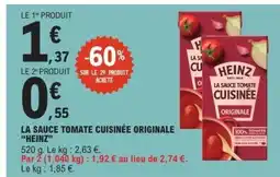 E.Leclerc Express HEINZ la sauce tomate cuisinée originale offre