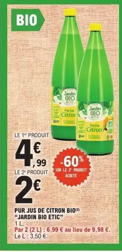 E.Leclerc Express JARDIN BIO ETIC Pur jus de citron bio offre