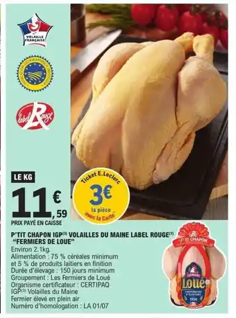 E.Leclerc Express P'tit chapon igp volailles du maine label rouge offre