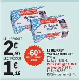 E.Leclerc Express PAYSAN BRETON Le beurre offre