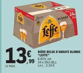 LEFFE Bière belge d'abbaye blonde