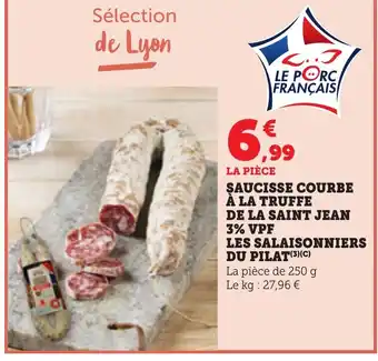 Bi1 Saucisse courbe a la truffe de la saint jean 3% vpf les salaisonniers du pilat offre