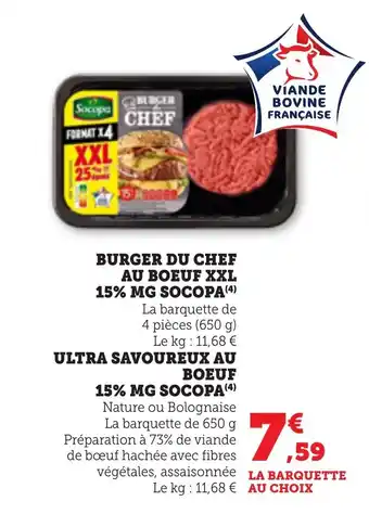 Bi1 SOCOPA Burger du chef au boeuf xxl 15% offre