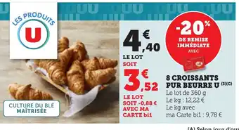 Bi1 8 croissants pur beurre u offre