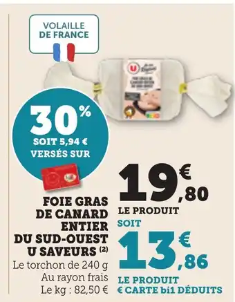 Bi1 Foie gras de canard entier du sud-ouest u saveurs offre