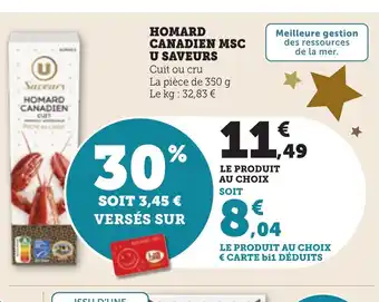 Bi1 Homard canadien msc u saveurs offre