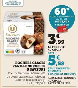Bi1 Rochers glaces vanille surgeles u saveurs offre