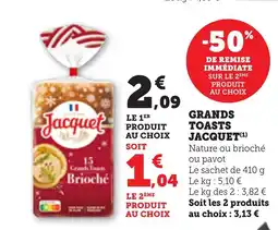 Bi1 JACQUET Grands toasts offre