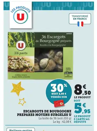 Bi1 Escargots de bourgogne prepares moyens surgeles u offre