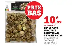 Bi1 ESCAL Escargots surgeles recette ail & persil esc offre