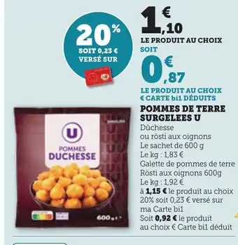 Bi1 Pommes de terre surgelees u offre
