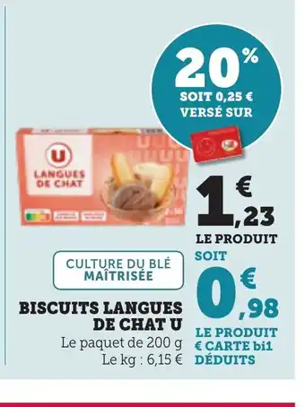 Bi1 Biscuits langues de chat u offre