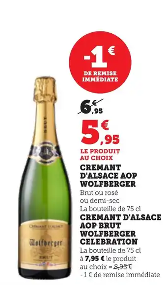 Bi1 WOLFBERGER Cremant d'alsace aop offre