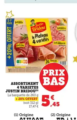 Bi1 JUSTIN BRIDOU Assortiment 4 varietes offre