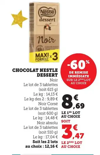 Bi1 NESTLE DESSERT Chocolat offre
