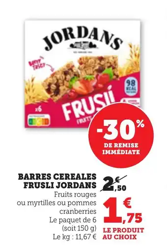 Bi1 JORDANS Barres cereales frusli offre