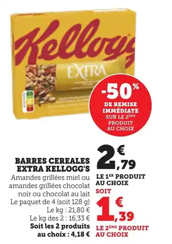 Bi1 KELLOGG'S Barres cereales extra offre