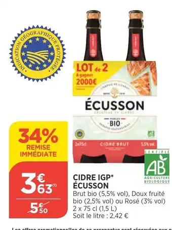 Bi1 Cidre IGP offre