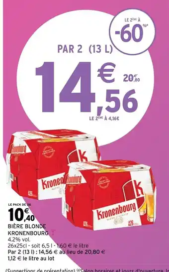 Intermarché Bière Blonde Kronenbourg offre