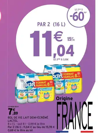Intermarché Bol de Vie Lait Demi-écrémé offre