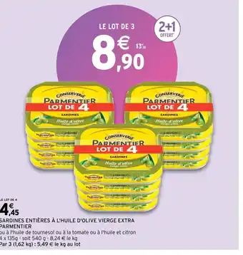 Intermarché Sardines Entières à l'Huile d'Olive Vierge Extra offre
