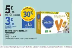 E.Leclerc GAVOTTES Biscuits crêpes dentelles offre
