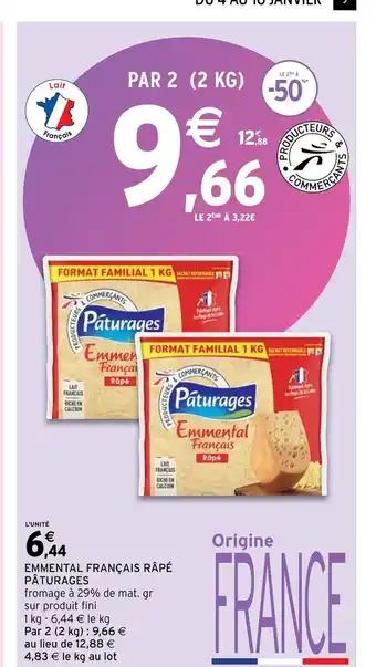 Intermarché Emmental Français Râpé offre