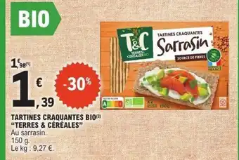 E.Leclerc TERRES & CÉRÉALES Tartines craquantes bio offre