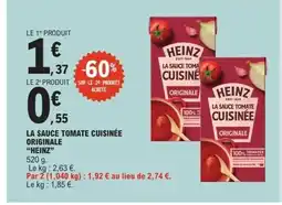 E.Leclerc HEINZ La sauce tomate cuisinée originale offre