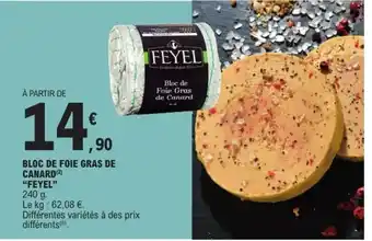E.Leclerc FEYEL Bloc de foie gras de canard offre