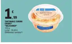 E.Leclerc DELICEMAR Tartinable surimi crabe offre