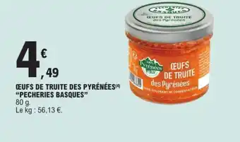 E.Leclerc PECHERIES BASQUES Œufs de truite des pyrénées offre