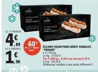 E.Leclerc ERHARD Éclairs façon paris-brest surgelés offre