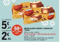 E.Leclerc PILPA Bûche glacée exquise 3 chocolats offre