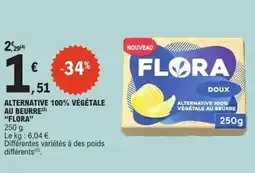 E.Leclerc FLORA Alternative 100% végétale au beurre offre