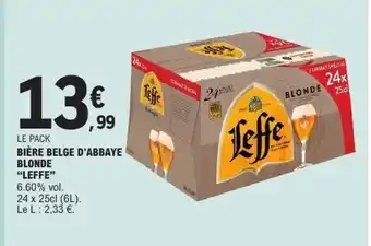 E.Leclerc LEFFE Bière belge d'abbaye blonde offre