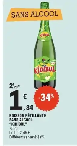 E.Leclerc KIDIBUL Boisson pétillante sans alcool offre