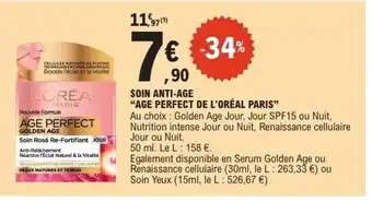E.Leclerc AGE PERFECT DE L'ORÉAL PARIS Soin anti-age offre