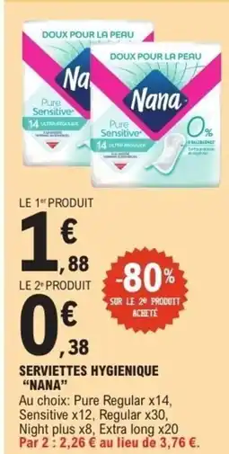 E.Leclerc NANA Serviettes hygienique offre