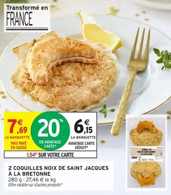 Intermarché 2 coquilles noix de saint jacques à la bretonne offre