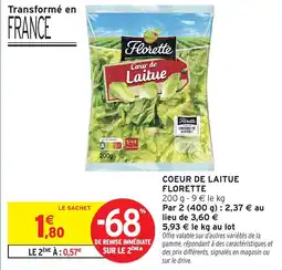 Intermarché Coeur de laitue florette offre