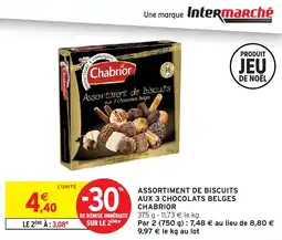 Intermarché Assortiment de biscuits aux 3 chocolats belges chabrior offre