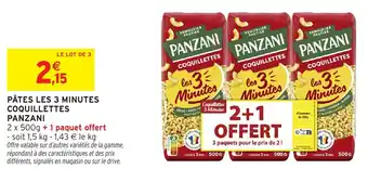 Intermarché Pâtes les 3 minutes coquillettes panzani offre