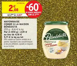 Intermarché Mayonnaise comme à la maison bénédicta offre