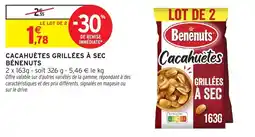 Intermarché Cacahuètes grillées à sec bénenuts offre