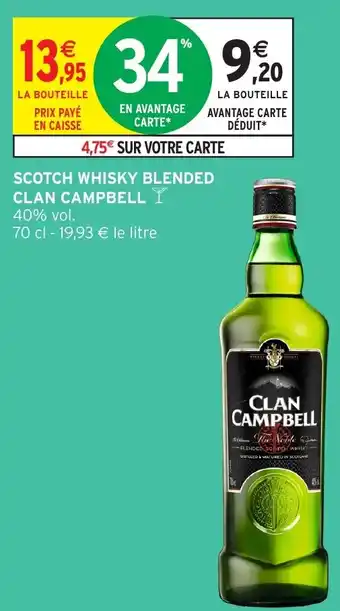 Intermarché Scotch whisky blended clan campbell offre