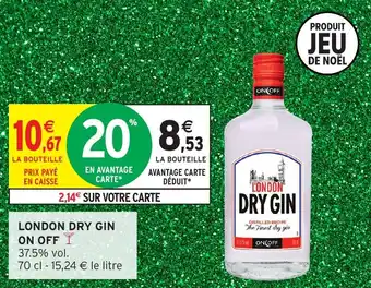 Intermarché London dry gin on off offre