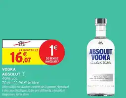Intermarché Vodka absolut offre