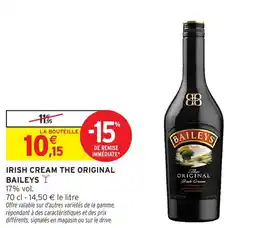 Intermarché Irish cream the original baileys offre